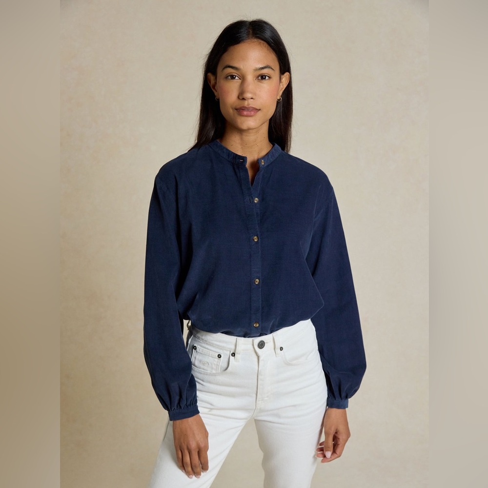 Beaufort & Blake embsay navy cord nehru shirt L